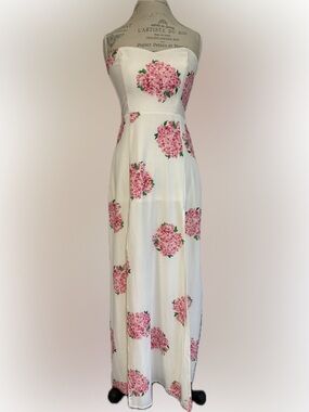 Floral Strapless Maxi Dress